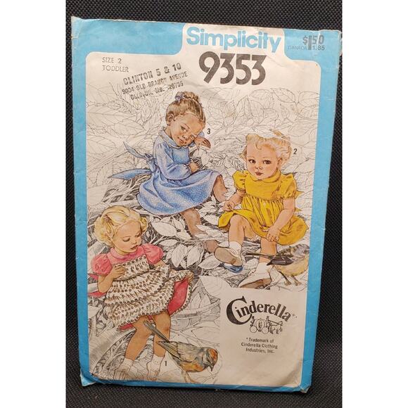 Simplicity 9353 Sewing Pattern Cinderella Dresses, Size 1/2 - 3 Toddler CUT - Picture 1 of 4